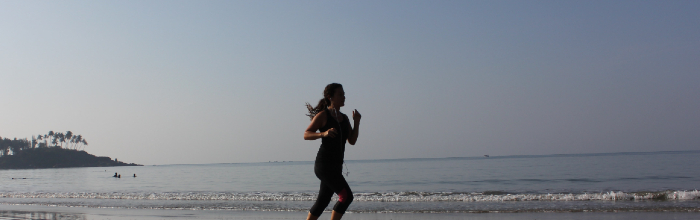 picture of person jogging on the beach