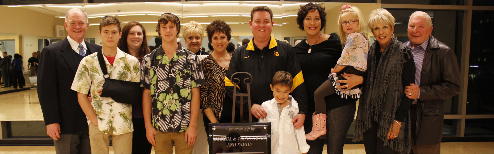 Owen Family at the Grand Opening of the Owen Fitness Room